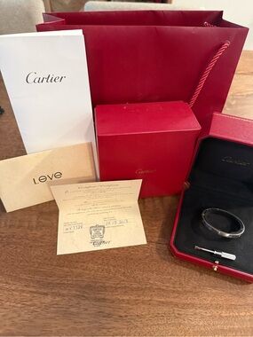 Cartier Love Bracelet with Box and Accessories - Black and Red